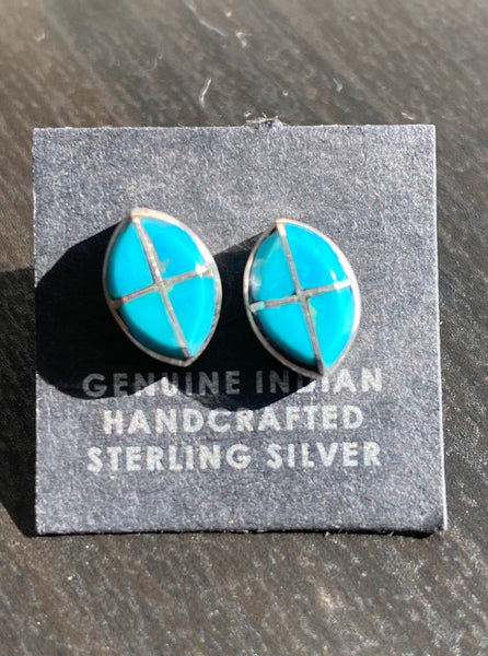 Turquoise four way inlay stud Earrings