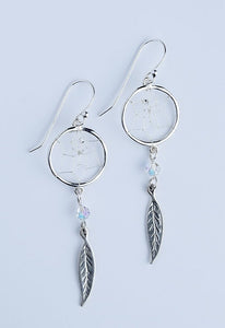 Sterling Silver Dreamcatcher Earrings with Swarovski crystals