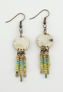 Birch Bark Earrings with Picasso beads
