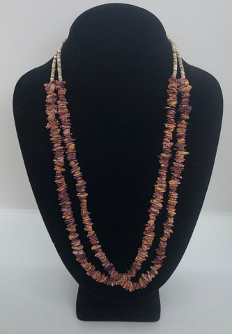 Purple Spiny Oyster Necklace Set