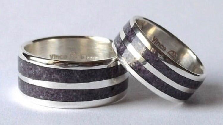 Two Row Silver Wampum Ring