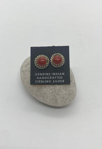 Red Coral stud Earrings