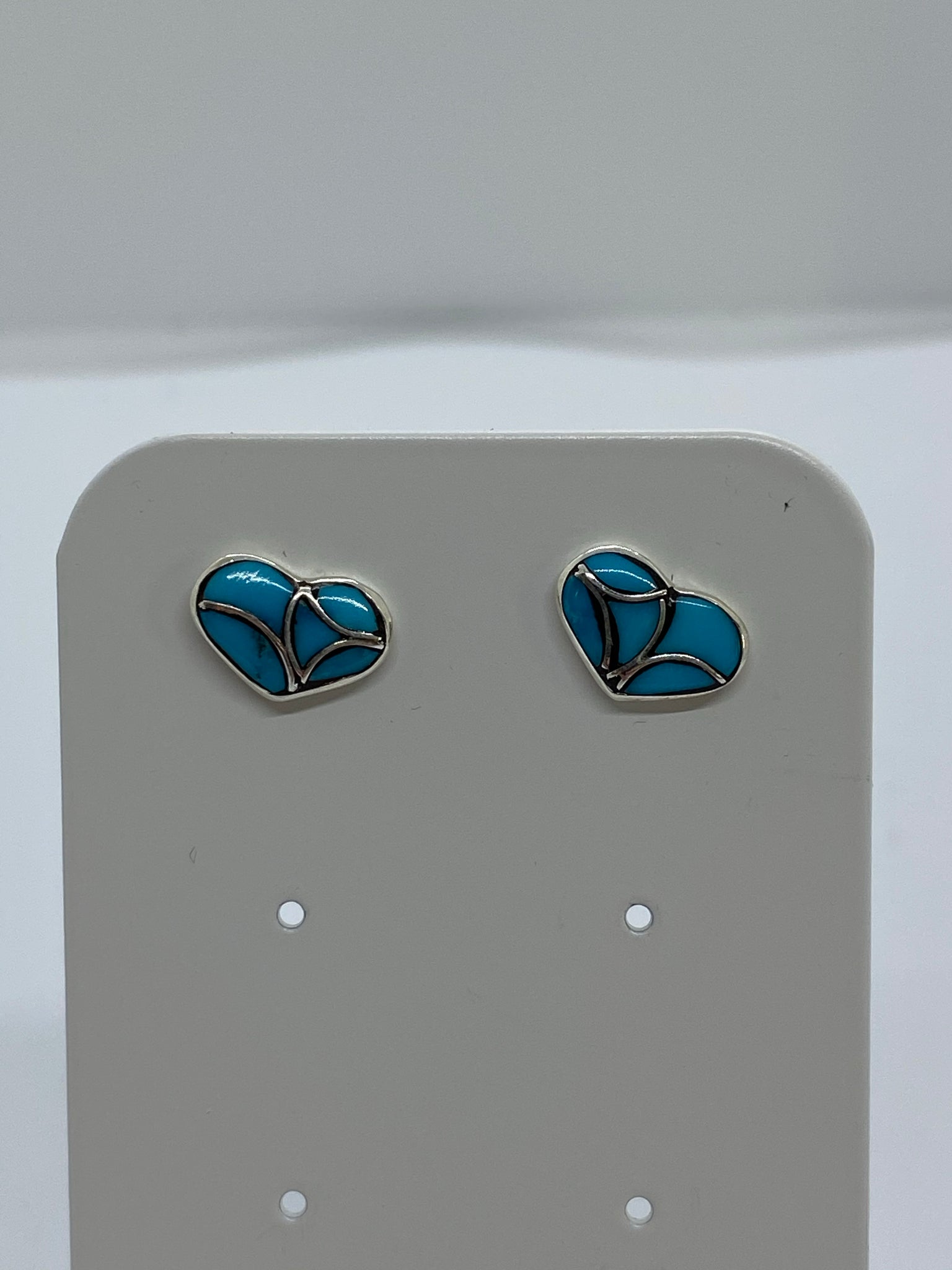 Turquoise Heart Heart Stud Earrings