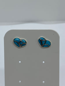 Turquoise Heart Heart Stud Earrings